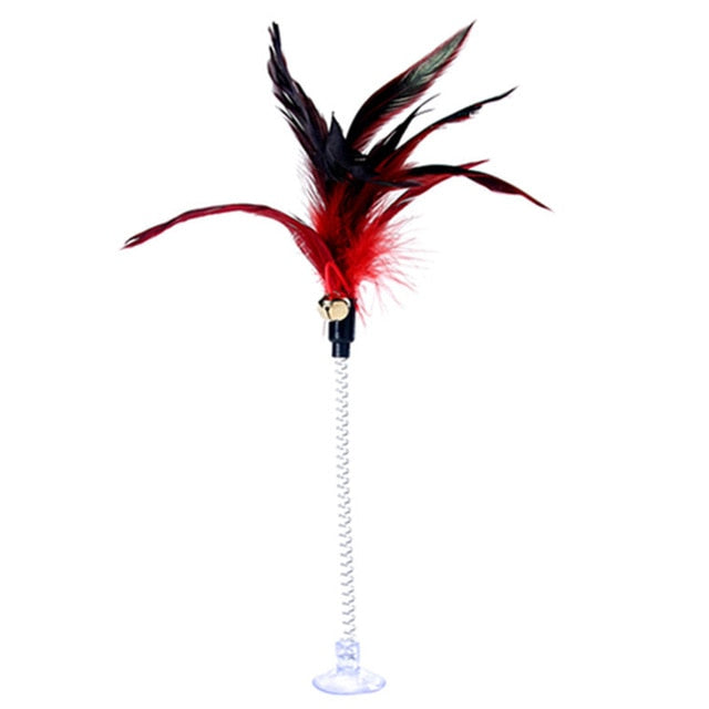 Cat Toys Metal Wire Spring Feather Color Cat Toy