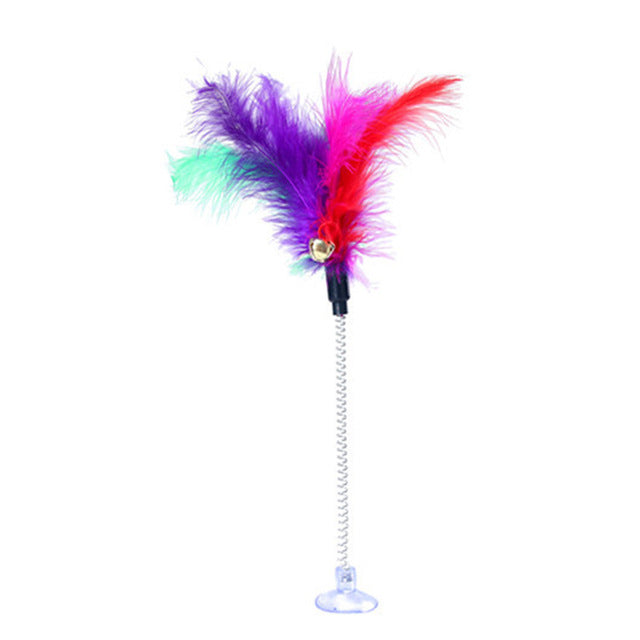 Cat Toys Metal Wire Spring Feather Color Cat Toy